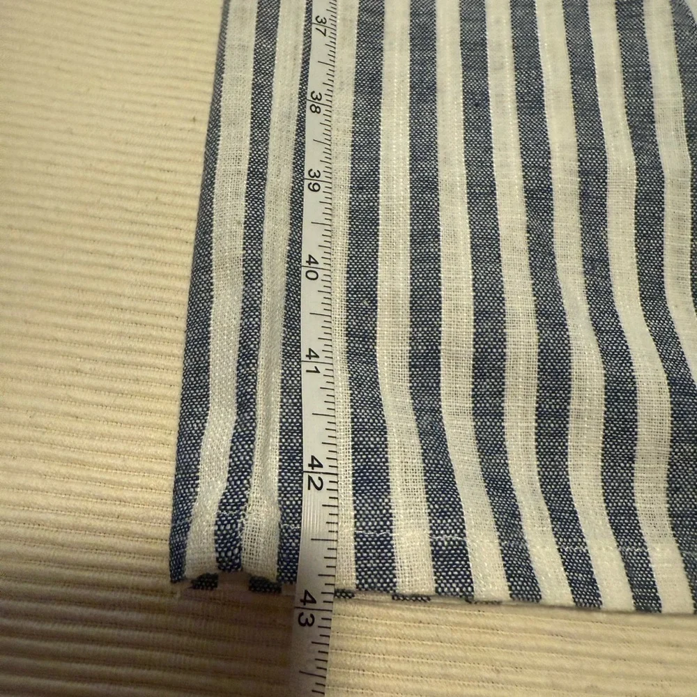 Aqua Striped Wide Leg Pants in Blue and White - Picture 5 of 10